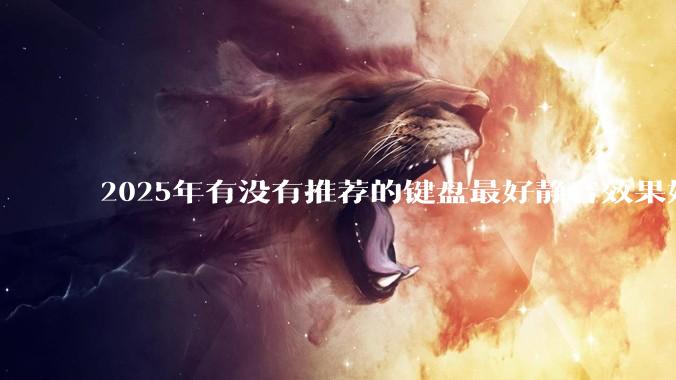 2025年有没有推荐的键盘最好静音效果好点的?