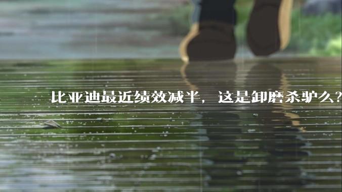 比亚迪最近绩效减半，这是卸磨杀驴么？
